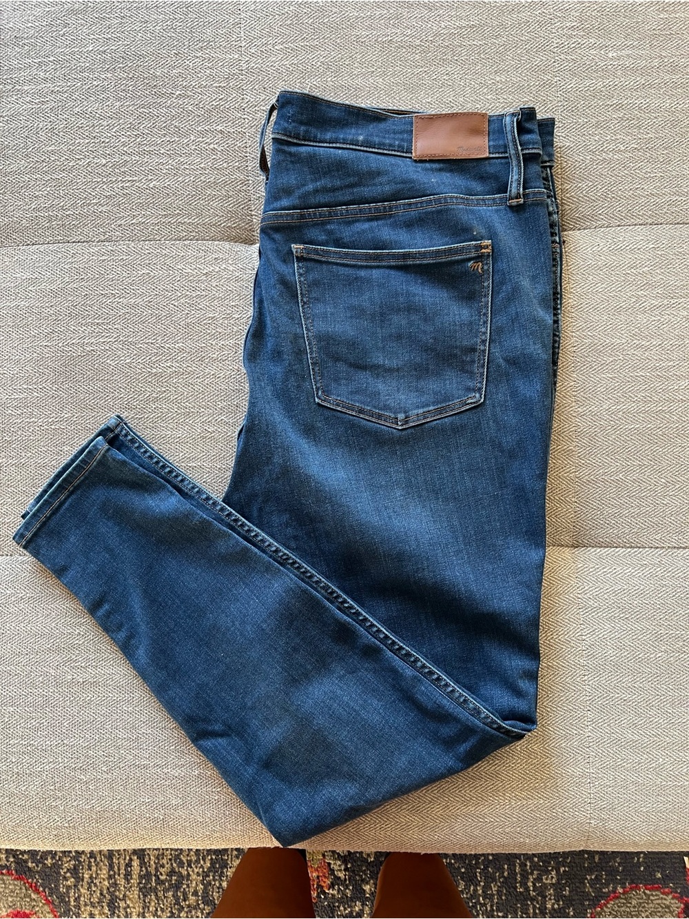 Madewell 10" High-Rise Skinny Jeans Dark Wash Size 34 Stretch Denim